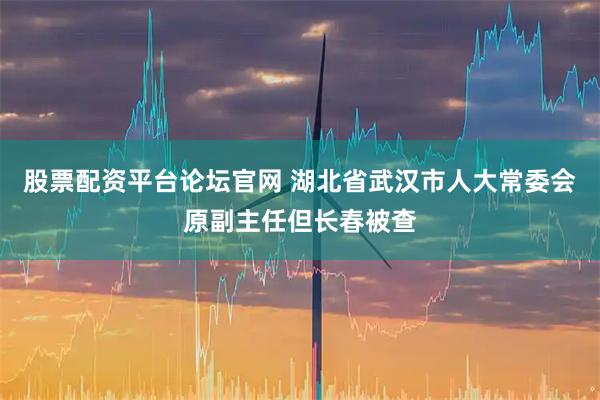 股票配资平台论坛官网 湖北省武汉市人大常委会原副主任但长春被查